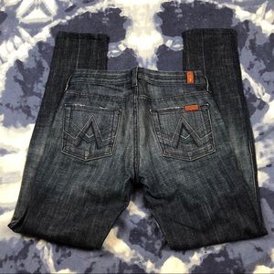 7FAM A Pocket SkinnyJeans size 26 dark wash
